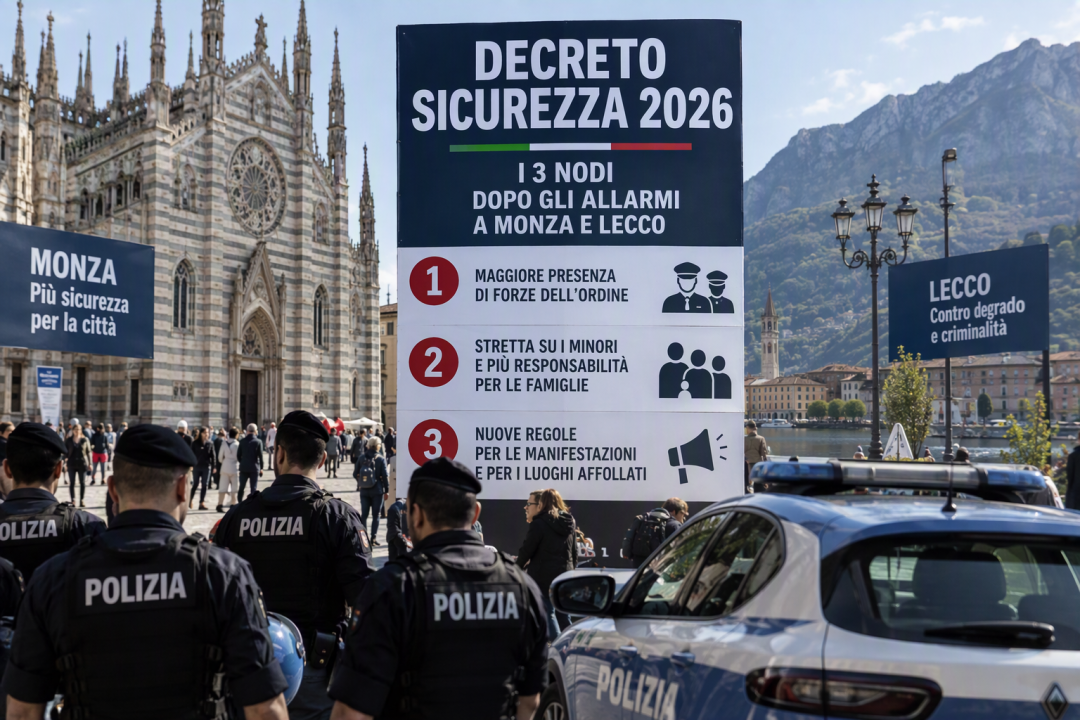 decreto sicurezza Decreto sicurezza, i 3 nodi dopo gli allarmi a Monza e Lecco Decreto sicurezza 1080x720